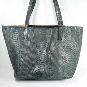 Black GiGi New York Embossed Leather Tote Bag